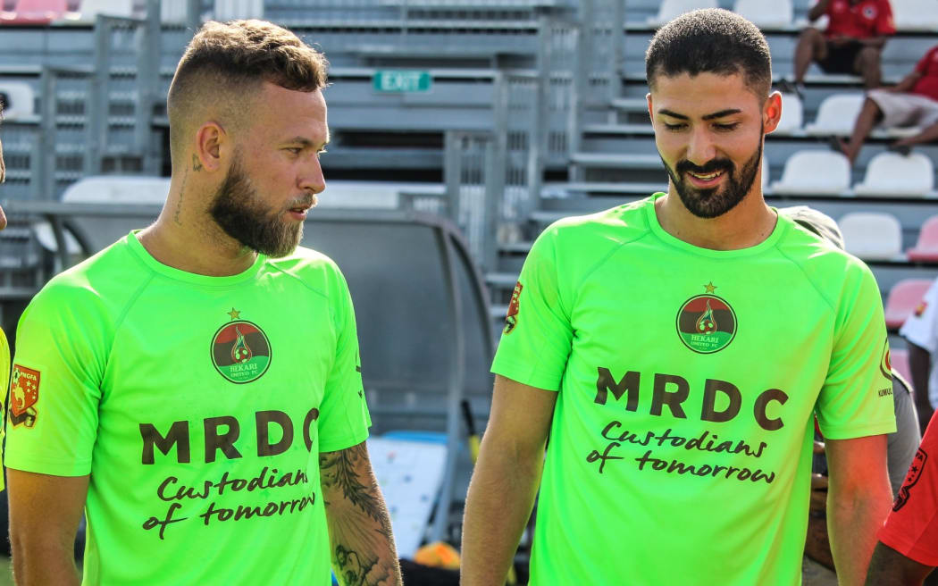 Hekari United's Brazilian imports, Vinicius Reis Kryzozun and Erick Joe.