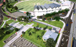 Illustration showing roading around Wellington’s Basin Reserve.