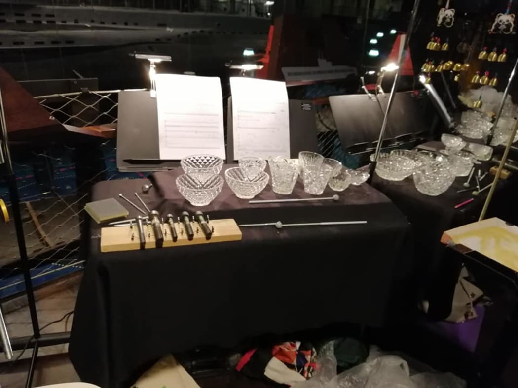 Set up for Tatjana Kozlova-Johannes's opera The Beauty of Decay