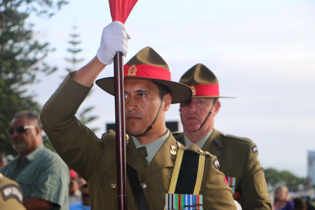 Members of the defence force at the opening of Te Rau Aroha.