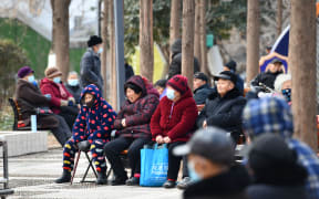 Elderly people are relaxing at a park in Fuyang, China, on January 15, 2024. (Photo by Costfoto/NurPhoto) (Photo by CFOTO / NurPhoto / NurPhoto via AFP)