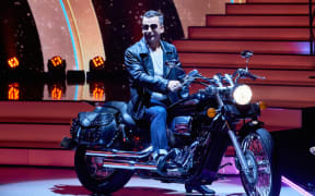 A person on a motorbike