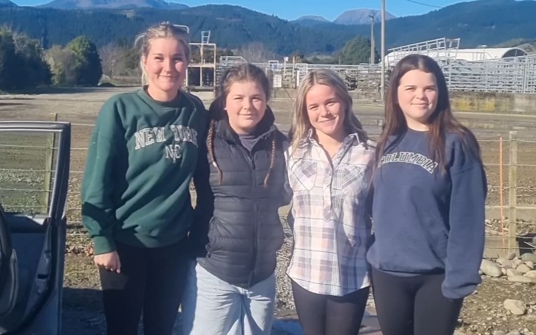 Shakira Keene (far left) and her sisters joined in the search for Shiva following an appeal from owner Chloe Sellers.