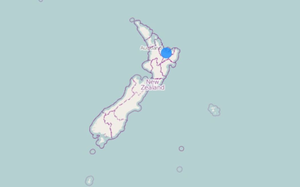 GNS map showing earthquake location