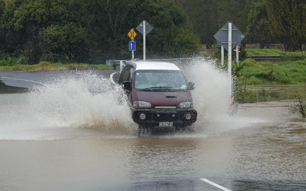 Flooding in Kāeo, Northland, during storms on 4 April, 2025.