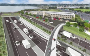 An image of the completed East West roading project.