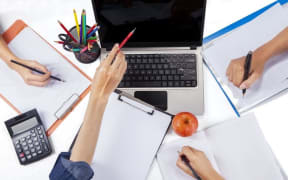Student group studying