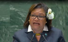 Palau's Vice-President Uduch Sengebau Senior speaking at the 79th Session of the UN General Assembly in New York on 26 September 2024.