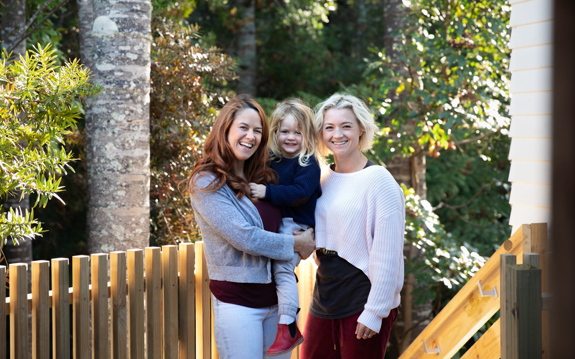 Helen Steemson (right) with her wife Keren and son Zebby  during lockdown Level 3.