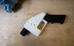 A 3D printed gun, called the "Liberator", is seen in a factory in Austin, Texas