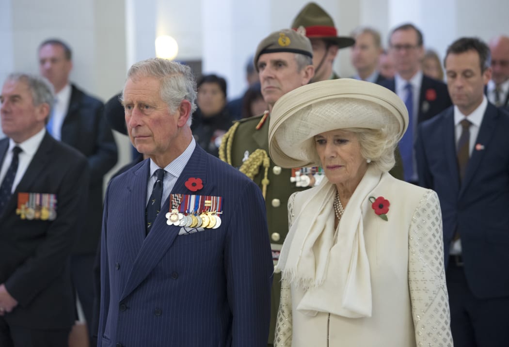 Prince Charles and the Duchess of Cornwall at the Pukeahau National Memorial Park in Wellington.