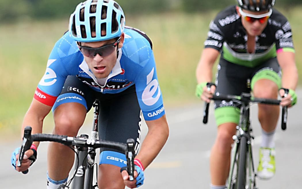 Jack Bauer competing at the National Road Cycling Champs in Christchurch in January.