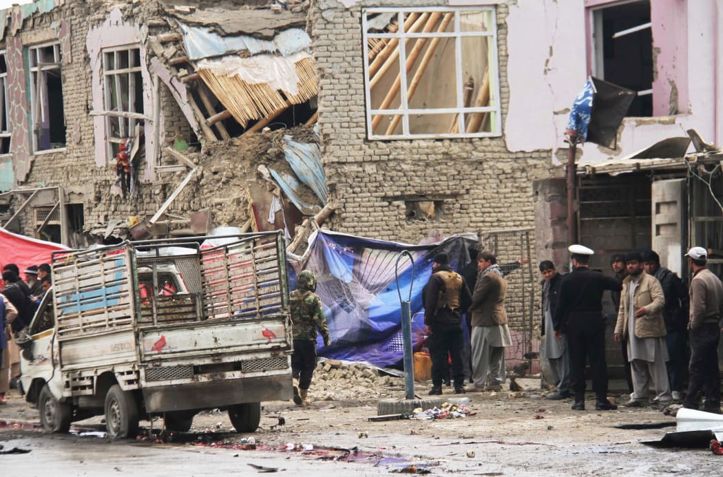 A general view of the street after the explosion in Kabul, Afghanistan.