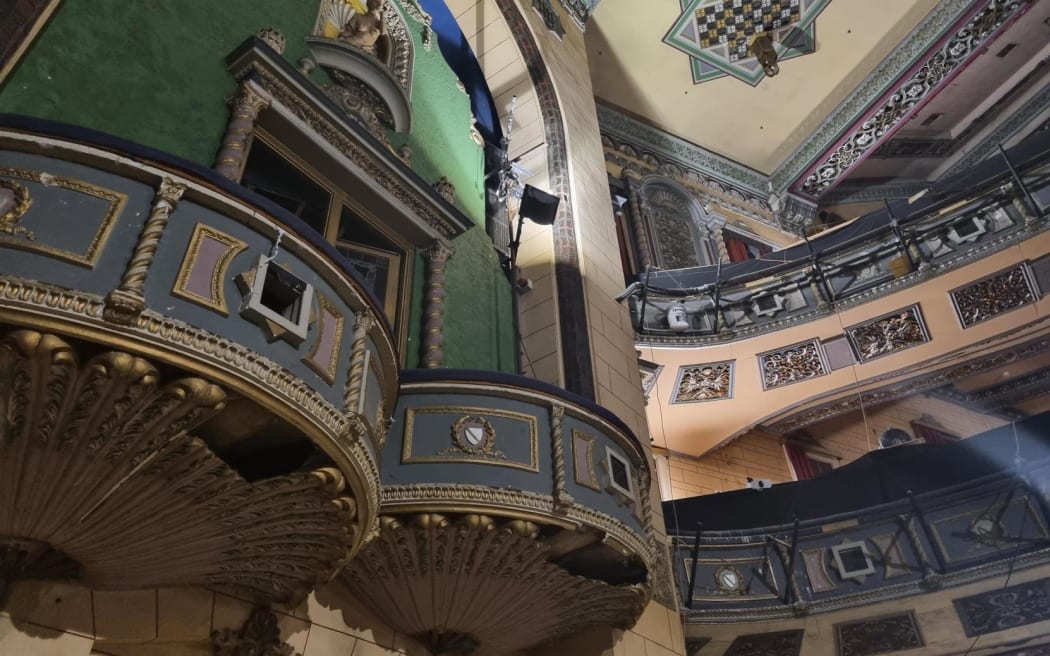The St. James Theatre is filled with intricate design.