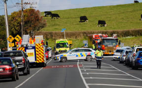 Police, firefighters and an ambulance responded to a 'well-involved' house fire in Tidal Rd, Māngere.