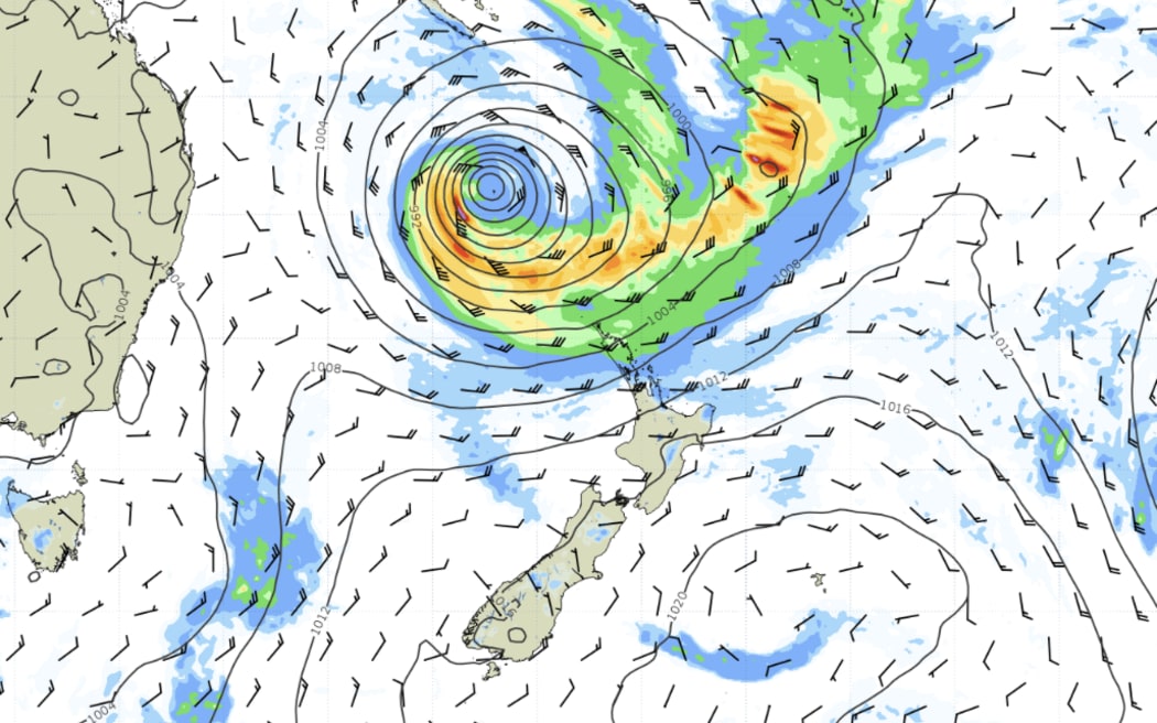 MetService's rain forecast as of Sunday 1am.