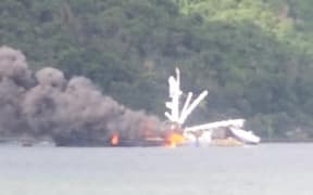 fire on a purse seiner in Pago Pago harbour