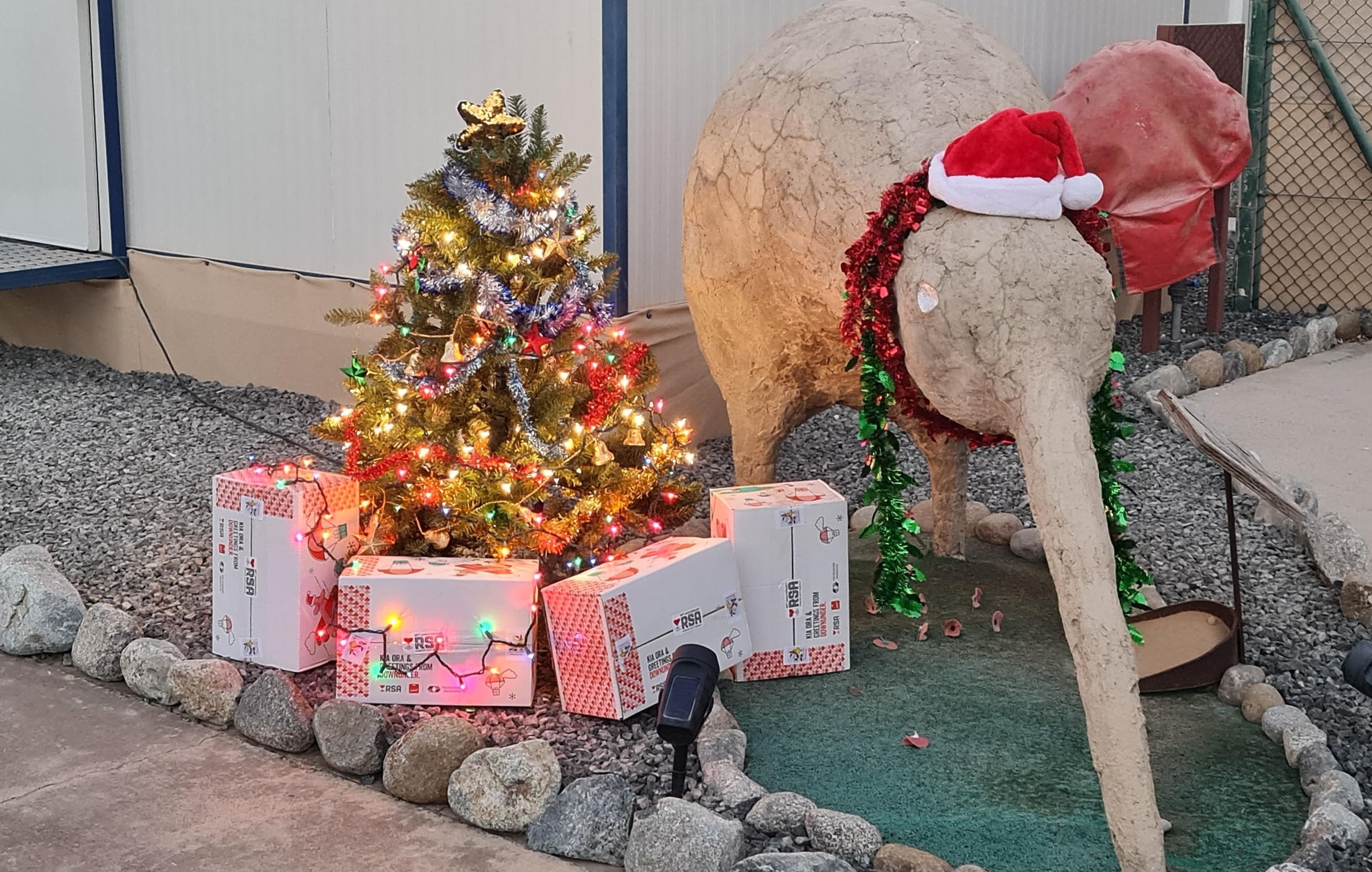 A small group of NZDF personnel are in the Middle East providing logistics support to NZDF missions in the region, and have been looking forward to opening their RSA Christmas parcels.