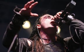 Singer Dani Filth of Cradle of Filth performs in New York City in November 2007.