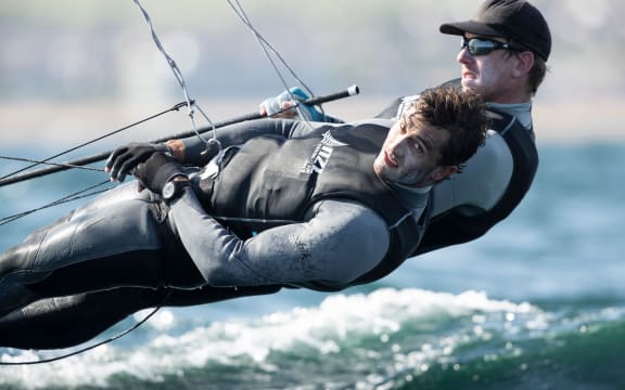 New Zealand sailors Peter Burling (R) and Blair Tuke (L).