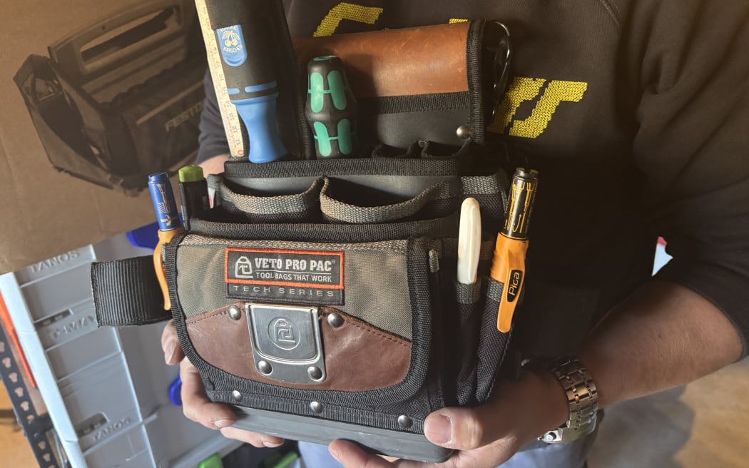The tool belt stolen from Gaston Monge-Grassi's work ute included sentimental items including tools that had been gifts from friends in Europe.