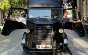 The NZR+ Front Room Daily mobile broadcasting unit in France