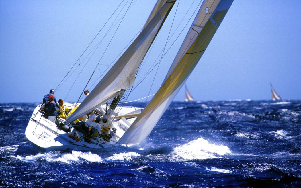 KZ7 competing in 1987 America's Cup.