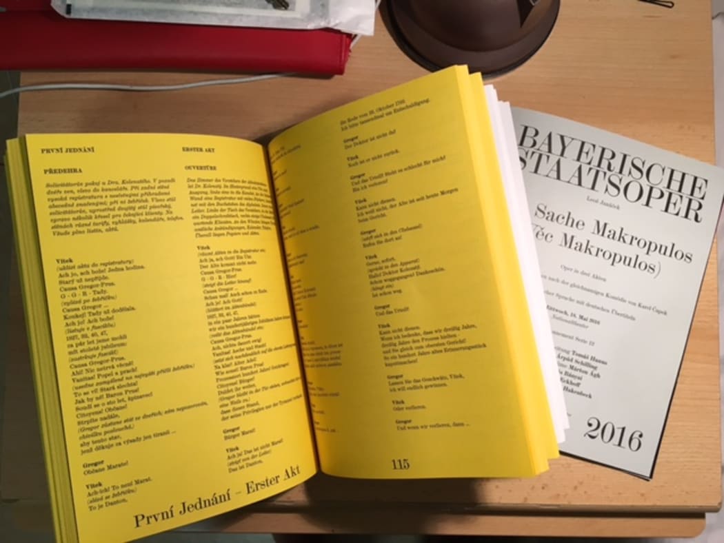 The sizeable libretto and programme for Janáček's opera 'The Makropoulos Affair'