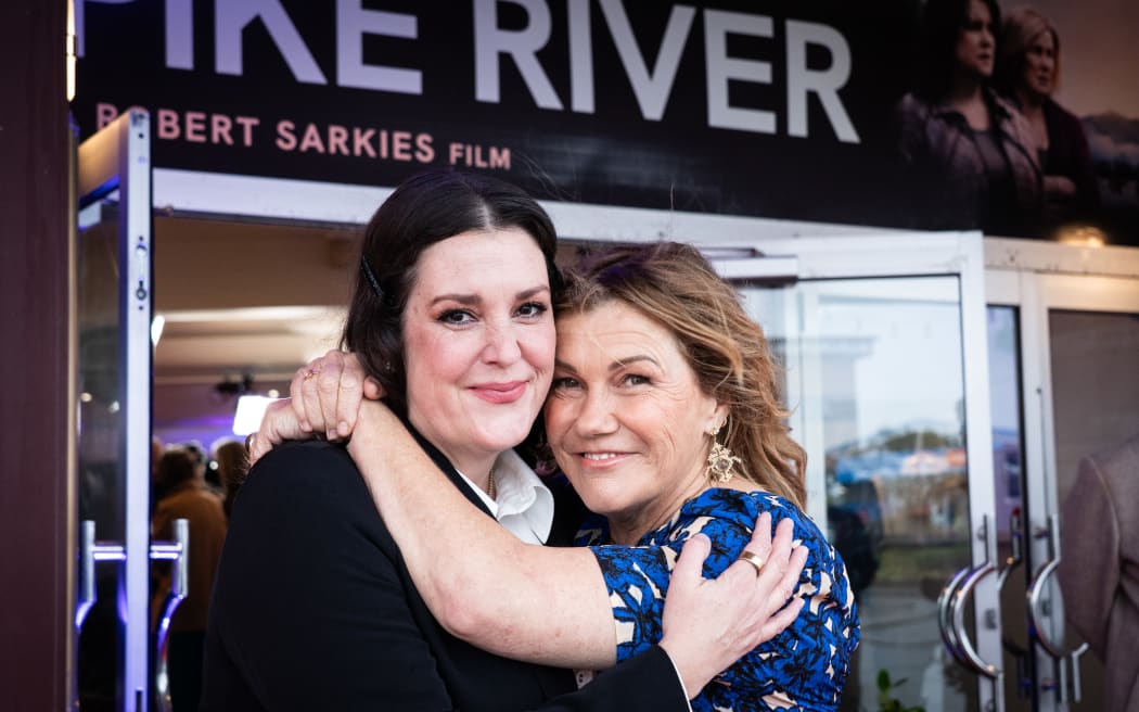 Melanie Lynskey and Robyn Malcolm at the premiere of Pike River in Greymouth.