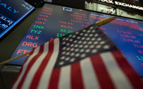 The numbers are displayed after the closing bell of the Dow Industrial Average at the New York Stock Exchange on October 10, 2018 in New York.