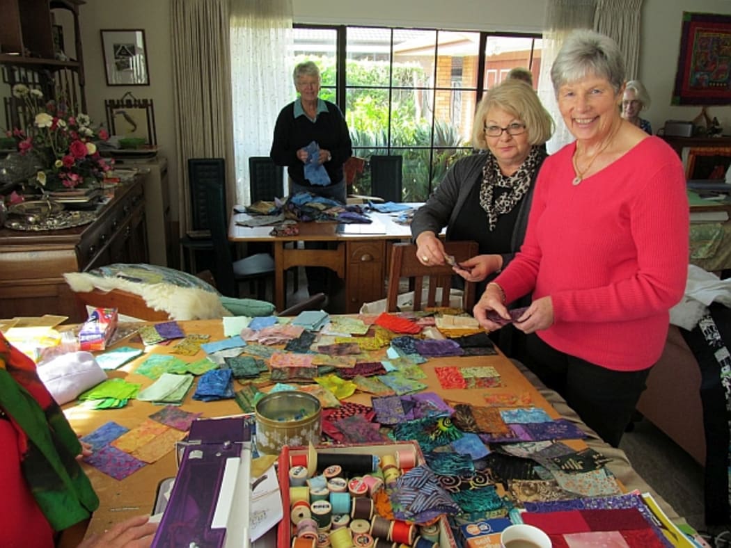 A working bee with some of the Quilt-Stitch volunteers.