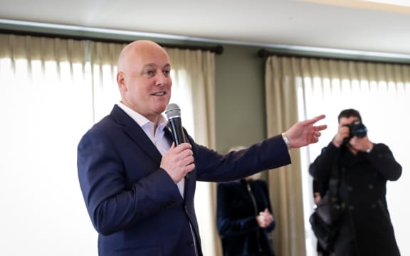 National Party leader Christopher Luxon visits Lady Wigram Retirement Village in Christchurch on 3 October, 2023.