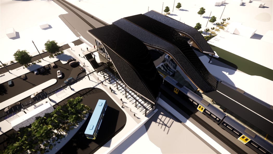 Puhinui Station aerial view