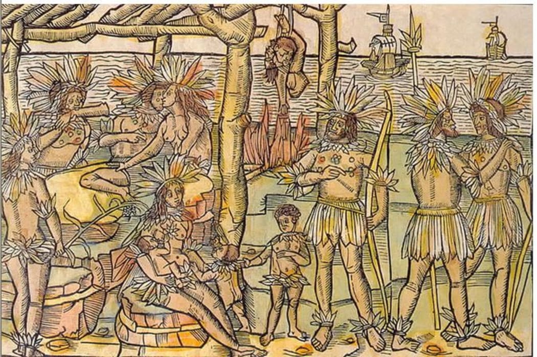 The first known depiction of cannibalism in the New World