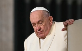 (FILES) Pope Francis arrives for the weekly general audience at St Peter's Square in The Vatican on November 13, 2024. Pope Francis's condition "continues to be critical", the Vatican said on February 22, 2025, explaining that he was alert and in his armchair but also required "high-flow oxygen" and blood transfusions.