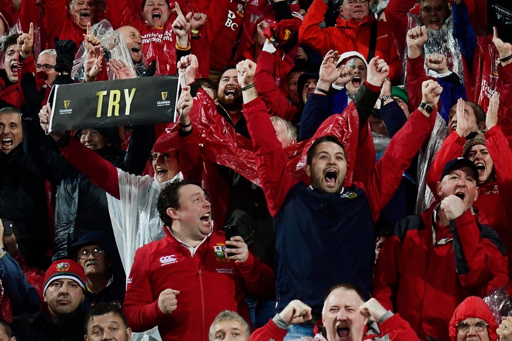 Lions fans in Wellington