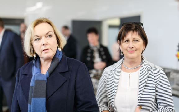 National Party leader Judith Collins and regional development and West Coast issues spokesperson Maureen Pugh campaigning in the West Coast on 25 September, 2020.