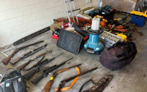 Some of the stolen property and firearms seized by police in Tūrangi this week.