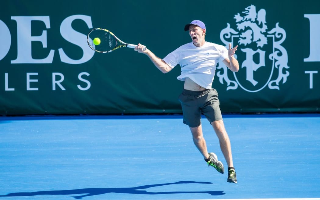 Michael Venus has beaten Artem Sitak in the men's open singles final at the New Zealand tennis championships 2015, ASB Tennis Centre, Auckland, New Zealand, Saturday, December 12, 2015. Copyright photo: David Rowland / www.photosport.nz