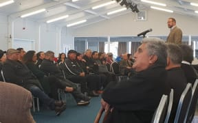 Ngāpuhi people turned up at Waitangi for a meeting with Treaty Negotiations Minister Andrew Little.