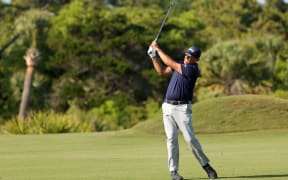 Phil Mickelson of the United States plays a second shot on the 12th hole during the final round of the 2021 PGA Championship held at the Ocean Course of Kiawah Island Golf Resort on May 23, 2021 in Kiawah Island, South Carolina.