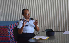 The Royal Solomon Islands Police Force's Deputy Commissioner Operation Juanita Matanga thanks Central Province emergency workers for their role in the country's pandemic response.