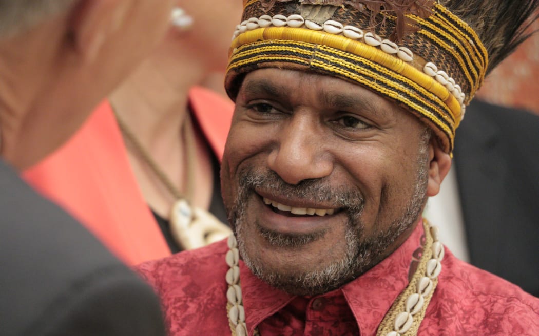 The West Papua Freedom Movement's Benny Wenda meets MPs at New Zealand's parliament in Wellington. May 2017.