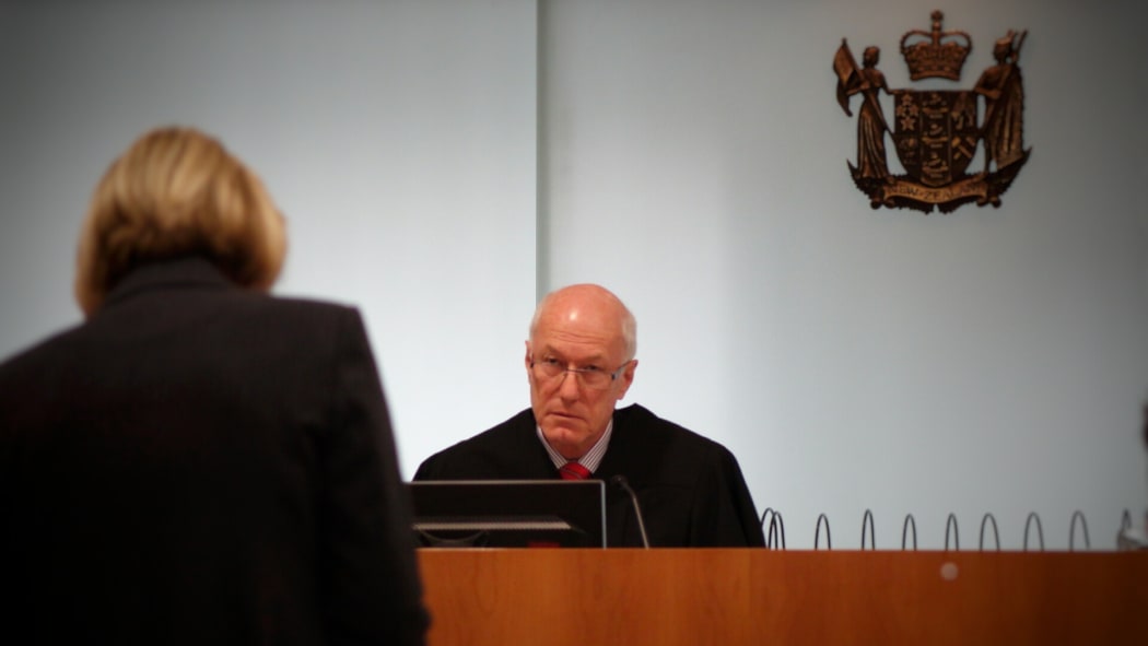 Christine Gordon acting for the US giving a submission to Judge Nevin Dawson in the extradition hearing of Kim Dotcom and co-accused.