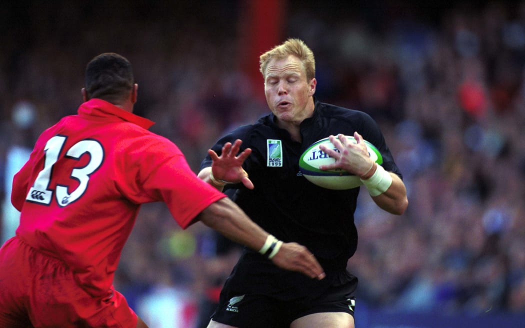 Jeff Wilson during the Rugby World Cup pool match against Tonga in 1999.