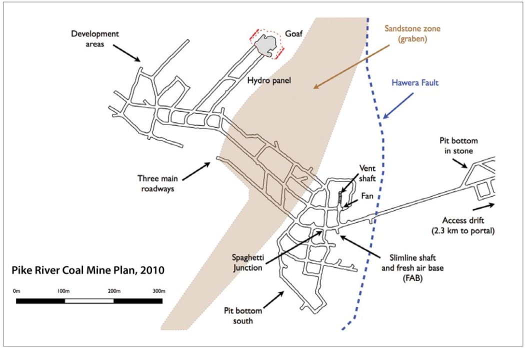 The mine plan as at November 2010 (as pictured in the 2012 Royal Commission report)