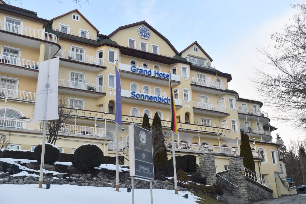 The Grand Hotel Sonnenbichl in Garmisch-Partenkirchen - exterior view, building. The Thai king Maha Vajiralongkorn or Rama X stays there several times a year with his entourage.