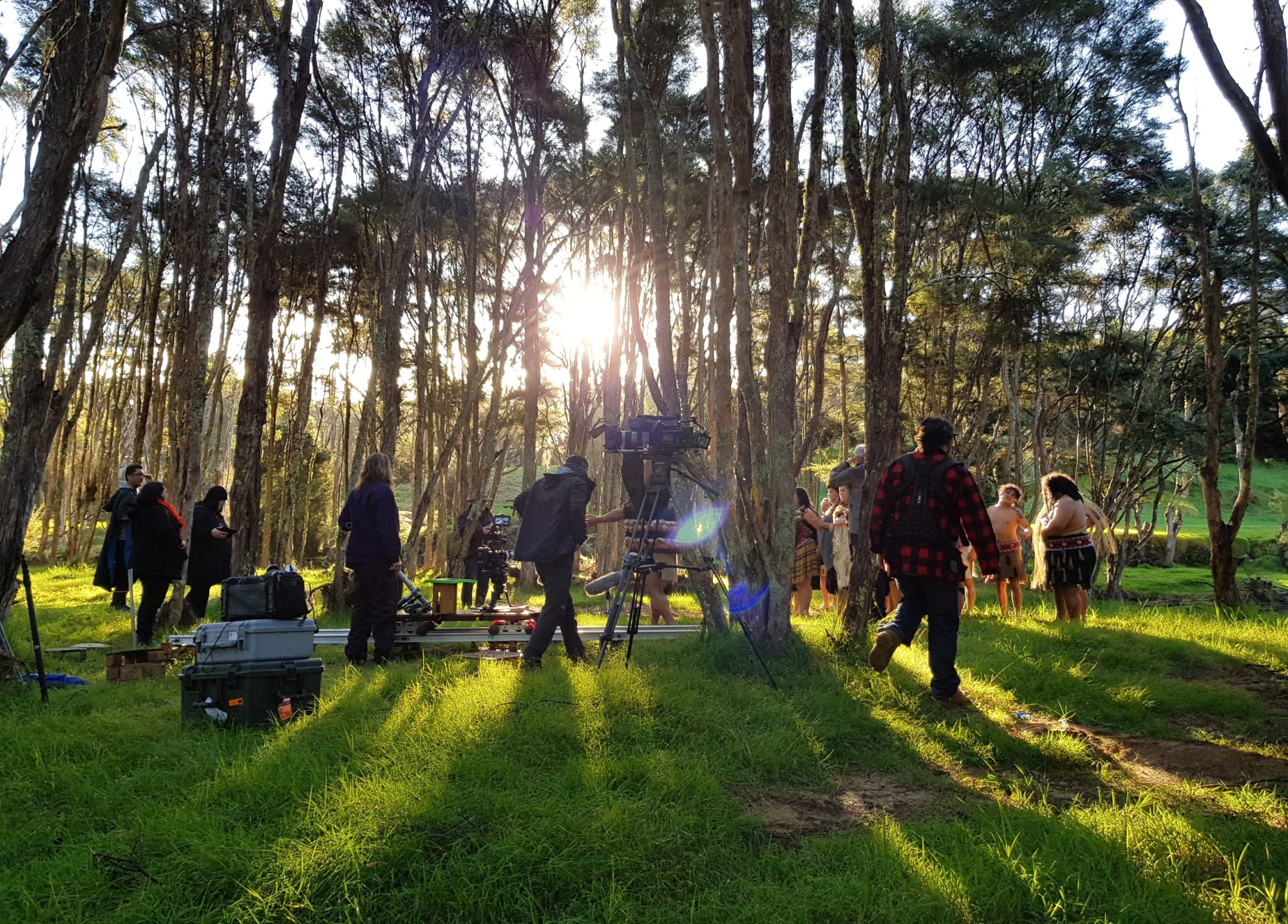 The crew from Great Southern Television creating the NZ Wars - Ruapekapeka.