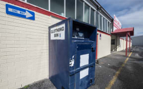 Savemart in New Lynn where second hand clothes in the blue child cancer clothing bins go to be sorted and sold