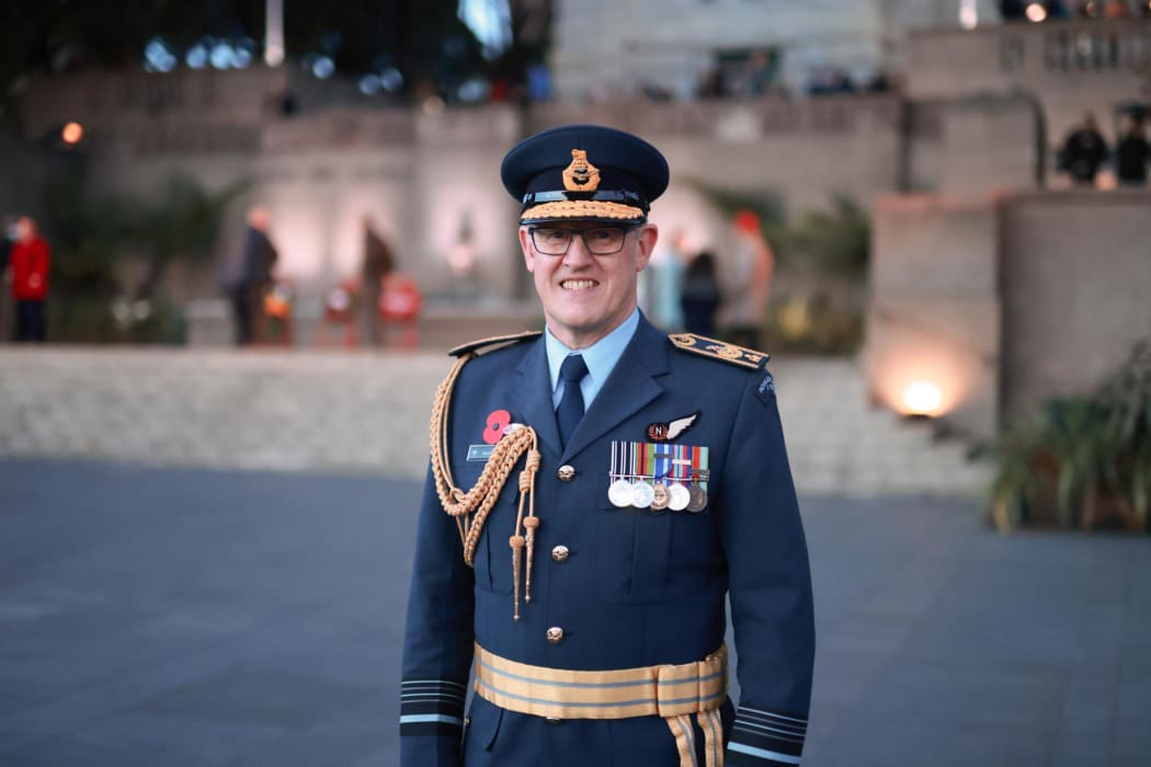 Chief of Defence Force Air Marshal Kevin Short at the 2021 Anzac Dawn Service in Wellington.
